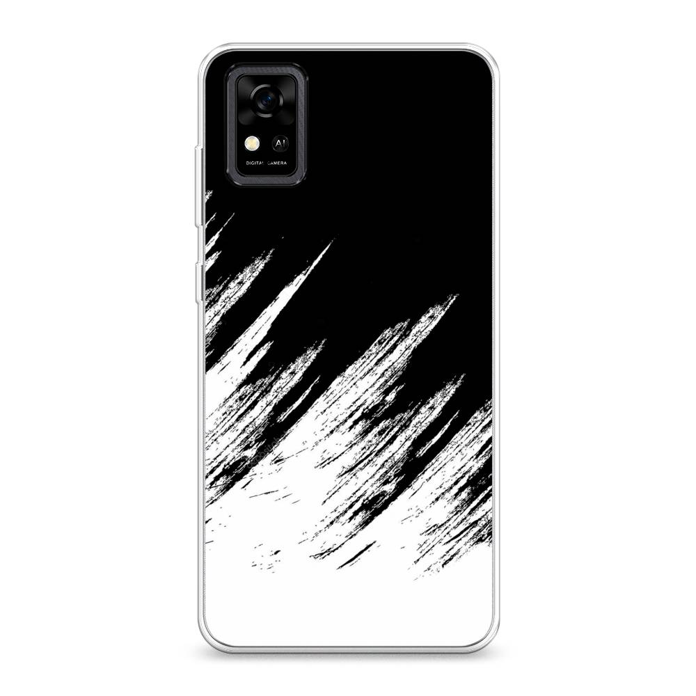 фото Силиконовый чехол "черно белые брызги" на zte blade a31 awog