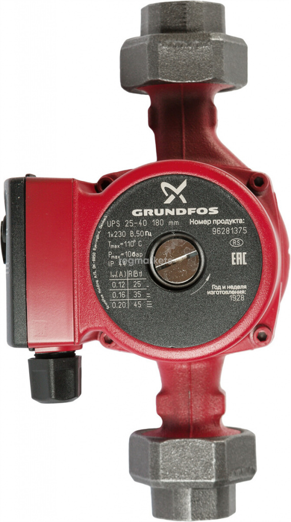 Циркуляционный насос Grundfos UPS 25-40 (96281375) DN25 подъем 4 м 180 мм с гайками