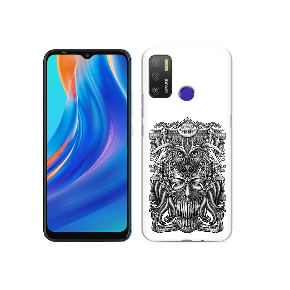 

Чехол MyPads Tocco для Tecno Spark 5 Air зубастая сова, Прозрачный, Tocco