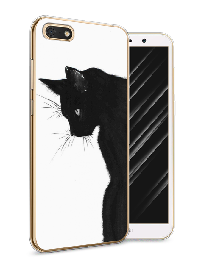 

Чехол Awog на Honor 7A "Black cat", Черный;белый, 65250-1