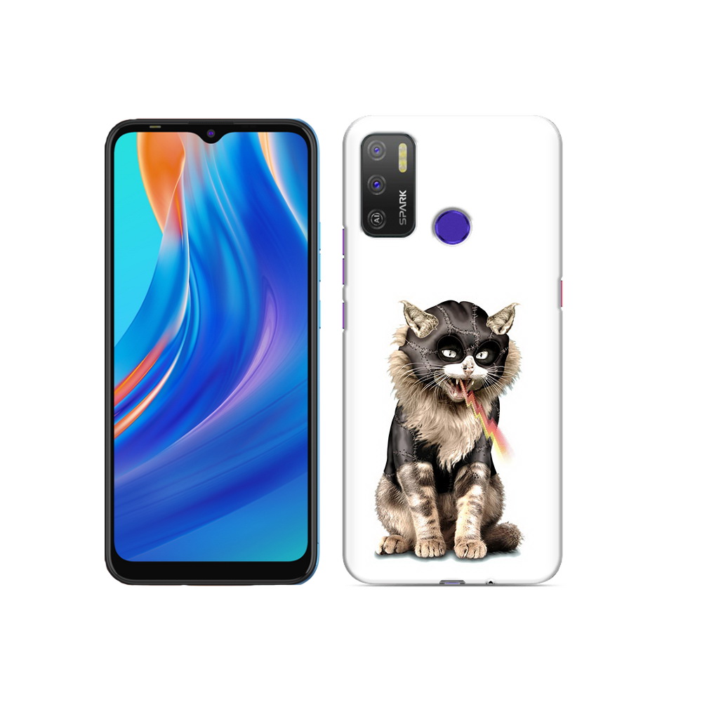 

Чехол MyPads Tocco для Tecno Spark 5 Air дьяволский кот, Прозрачный, Tocco
