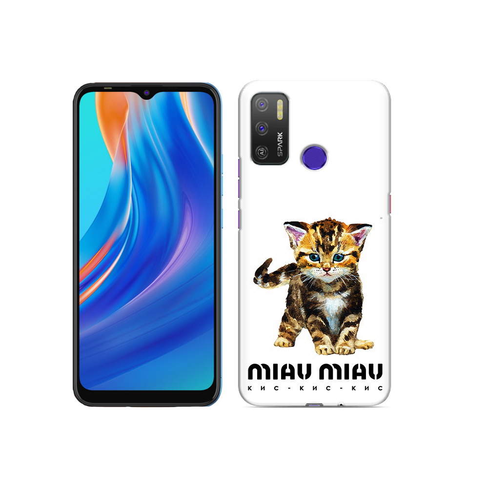 

Чехол MyPads Tocco для Tecno Spark 5 Air Бренд miau miau, Прозрачный, Tocco