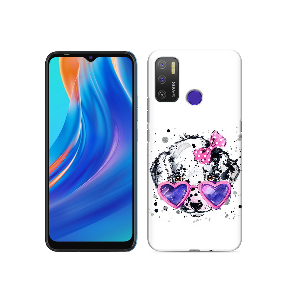 

Чехол MyPads Tocco для Tecno Spark 5 Air долматинец в очках, Прозрачный, Tocco