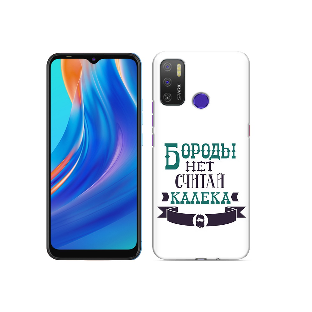 

Чехол MyPads Tocco для Tecno Spark 5 Air Бороды нет считай калека, Прозрачный, Tocco