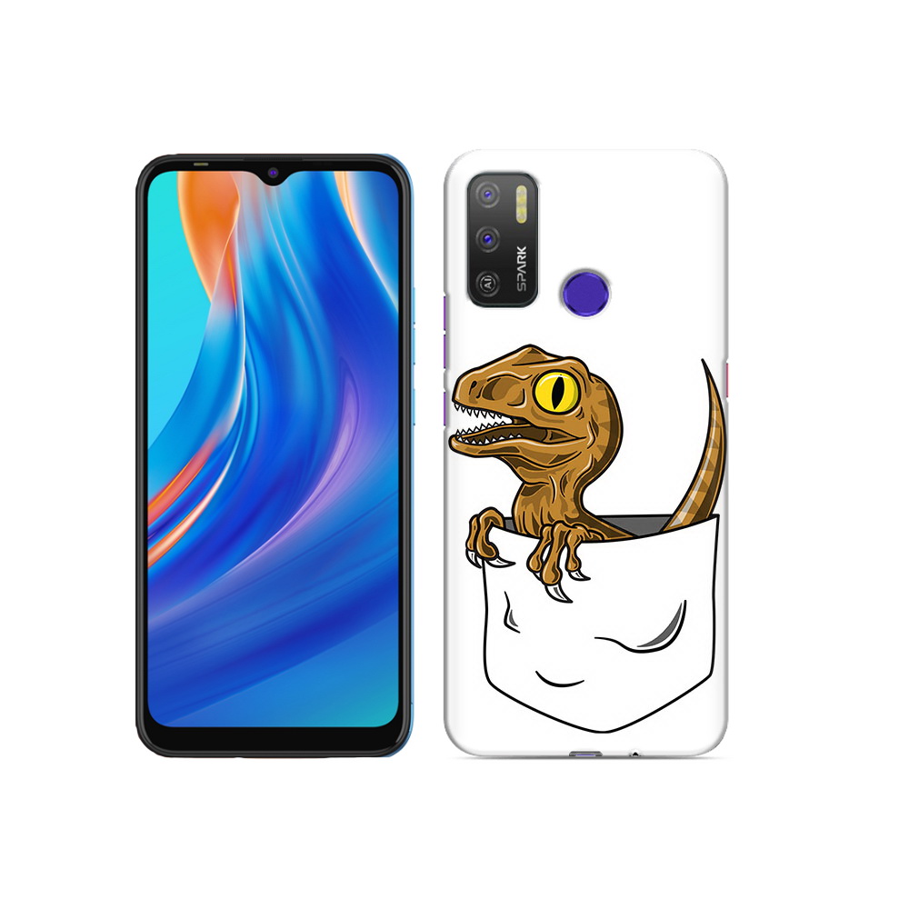

Чехол MyPads Tocco для Tecno Spark 5 Air динозавр в кармане, Прозрачный, Tocco