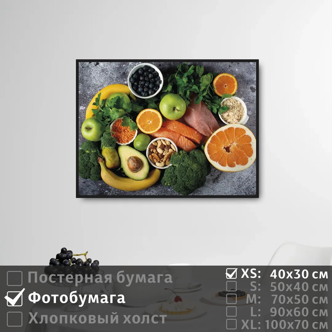 

Постер на фотобумаге ПолиЦентр Натюрморт овощи зелень фрукты 40х30 см, НатюрмортОвощиЗеленьФрукты