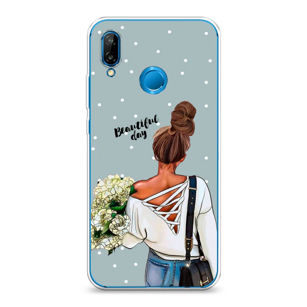 

Чехол Awog на Huawei Nova 3E "Beautiful day", Голубой;коричневый;бежевый, 65650-6