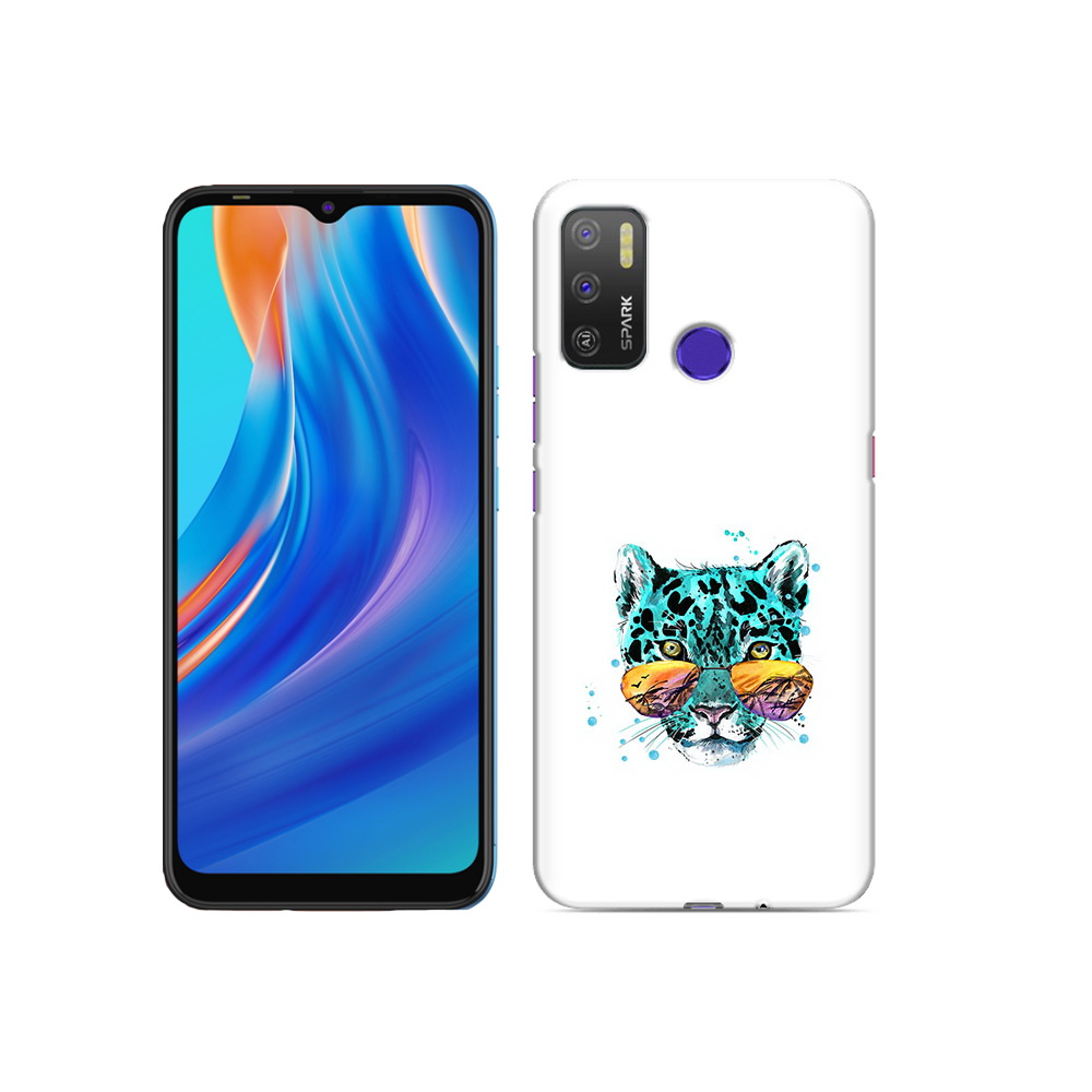 

Чехол MyPads Tocco для Tecno Spark 5 Air голубой лео, Прозрачный, Tocco
