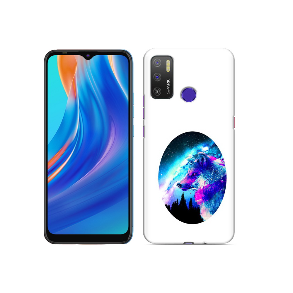 

Чехол MyPads Tocco для Tecno Spark 5 Air голубой волк, Прозрачный, Tocco