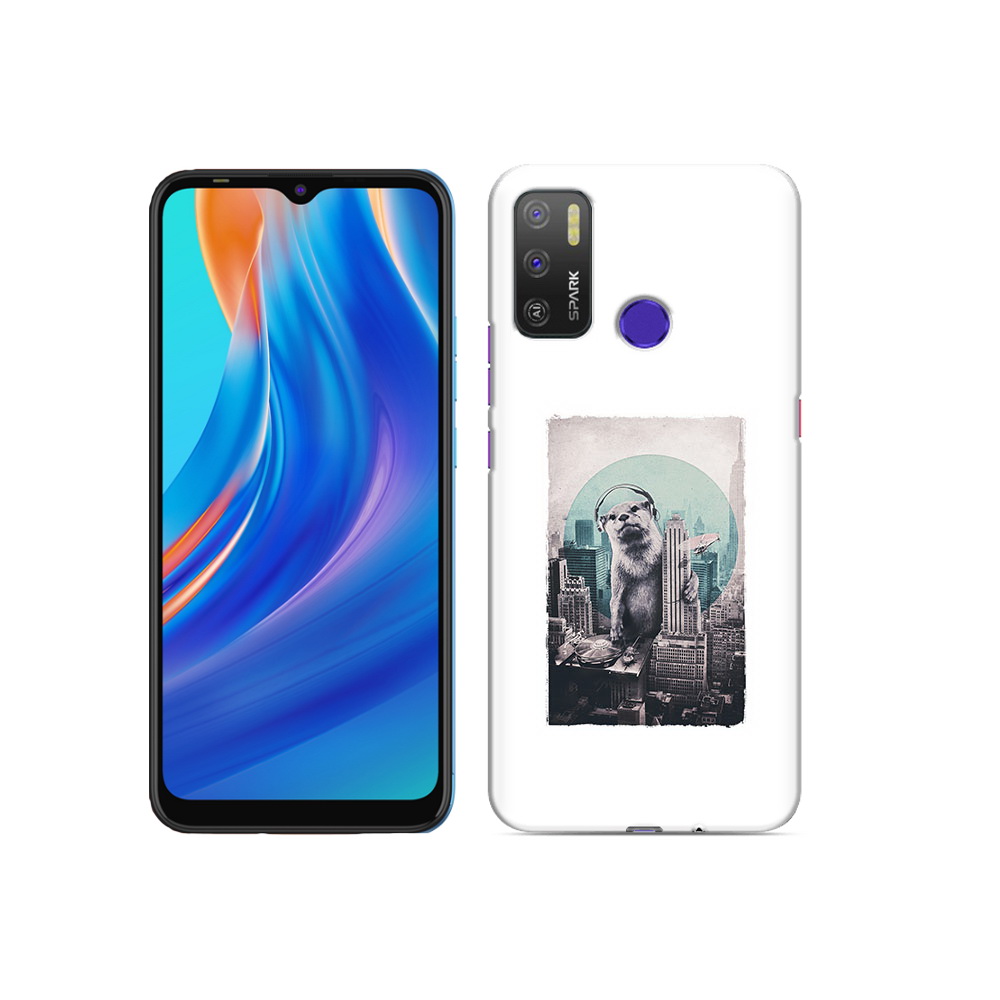 

Чехол MyPads Tocco для Tecno Spark 5 Air выдра в городе, Прозрачный, Tocco