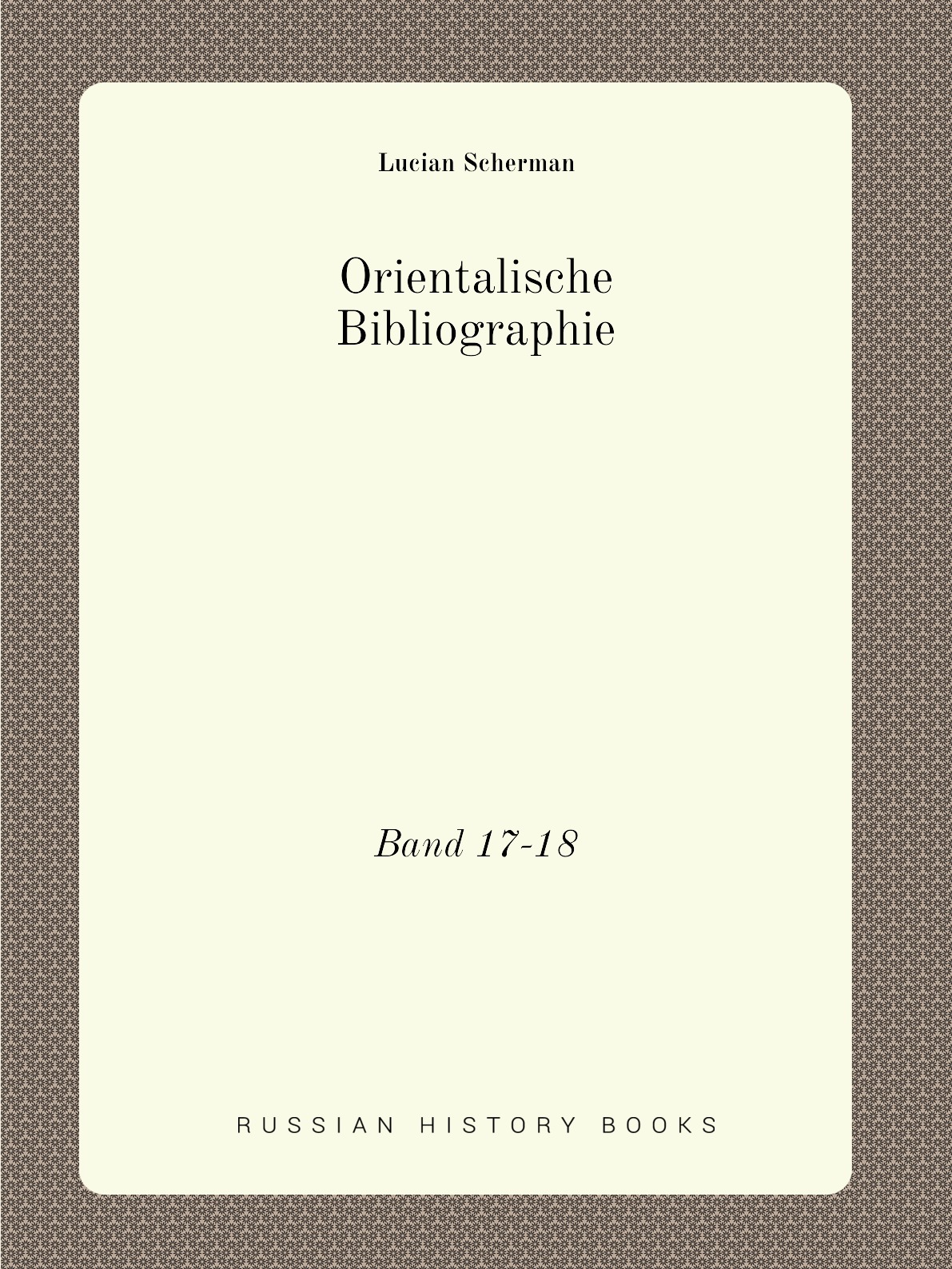 

Orientalische Bibliographie