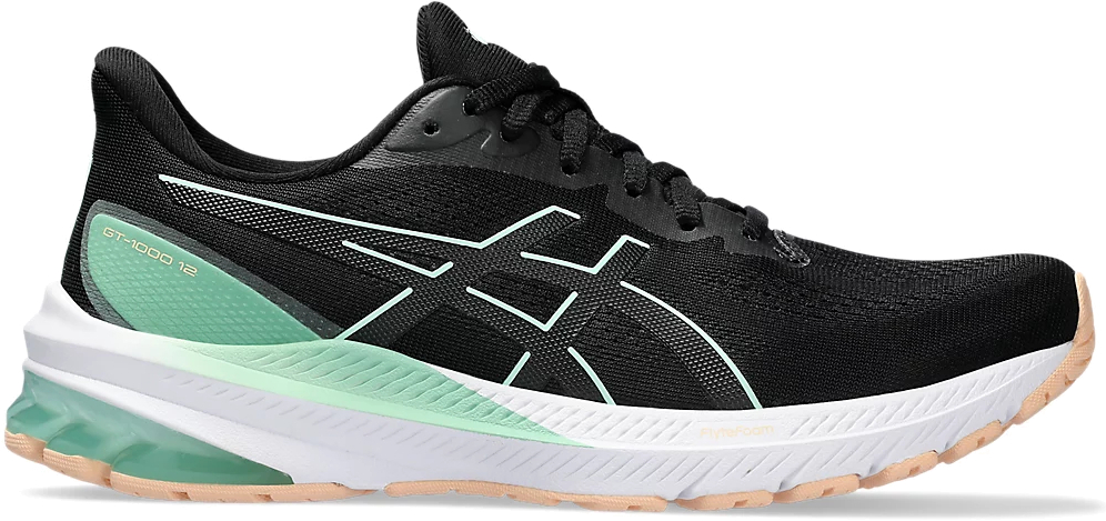 

Кроссовки женские Asics GT-1000 12 черные 8 US, Черный, GT-1000 12