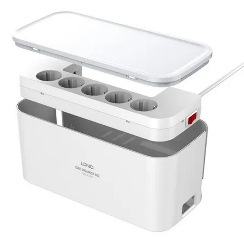 Cетевой фильтр LDNIO Management Power 5 розеток, 3 USB, 2м. White (SE5334)