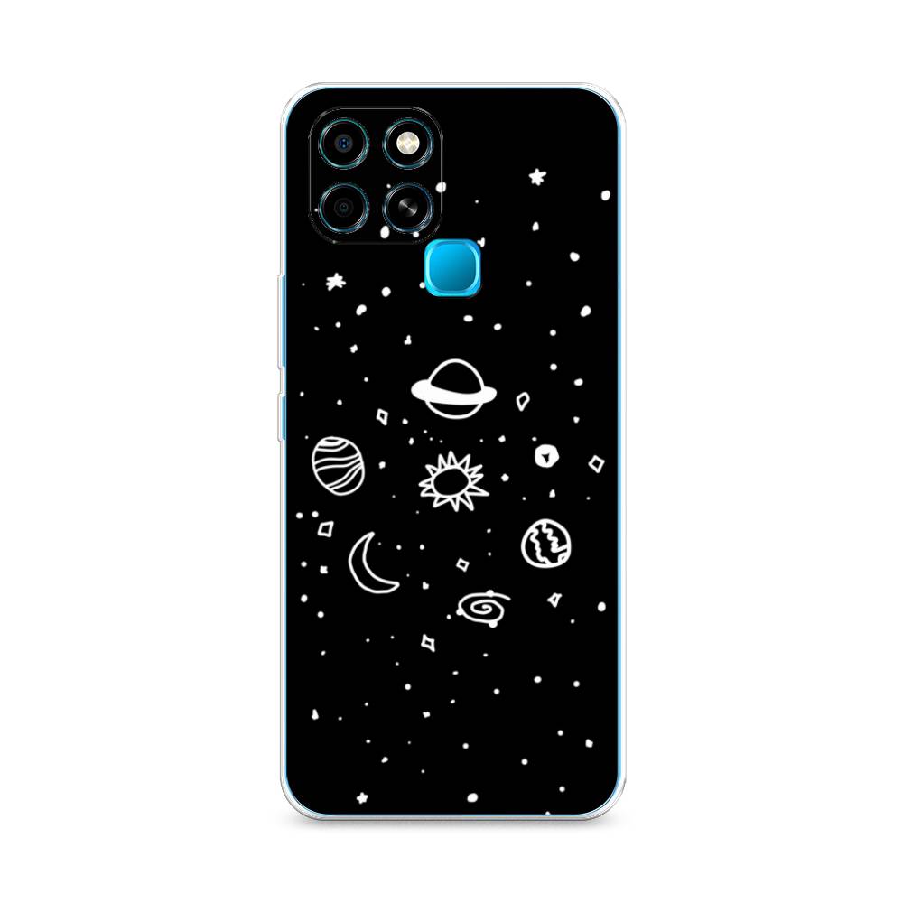 

Чехол для Infinix smart 6 "Дудл солнечной системы", Бежевый;серый, 3101050-2
