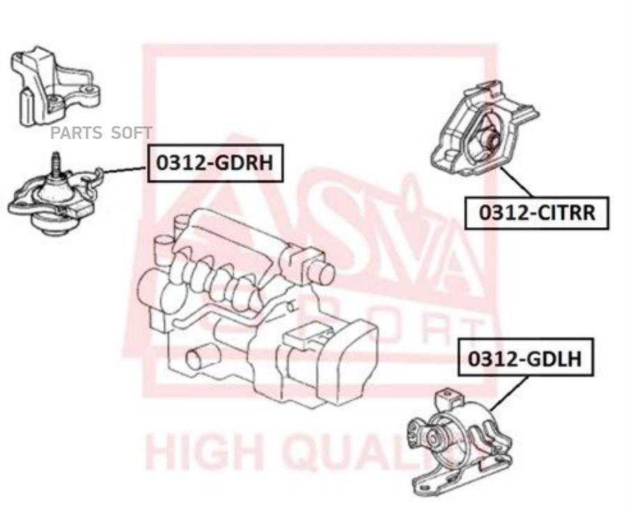 

Подушка Коробки Скоростей Honda Jazz I (2002-2008) Honda Fit I (2001-2008) ASVA 0312GDLH