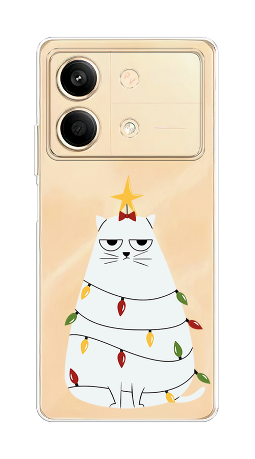 

Чехол на Poco X6 Neo "Котик в гирлянде", Белый;красный;желтый, 321950-1