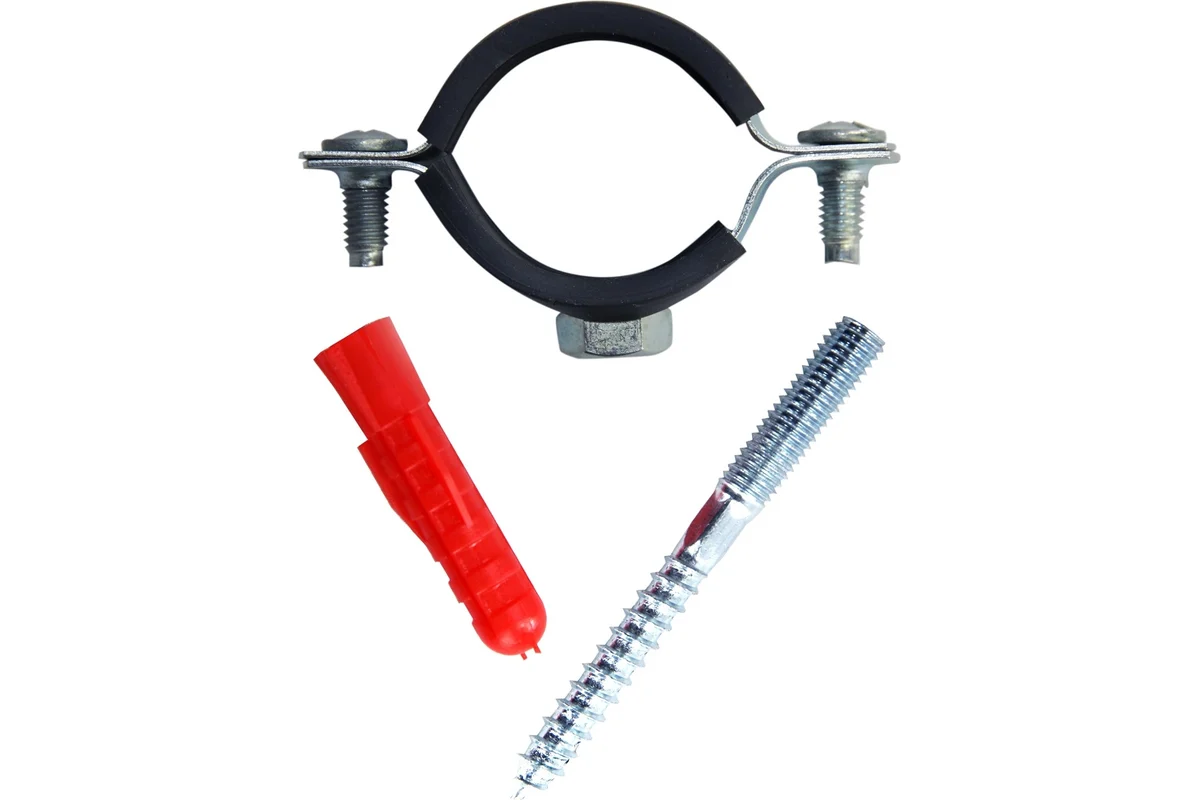 

Хомут сантехнический с дюбелем 1 дюйм 31-35мм М8 оцинкованная сталь (комплект 50 шт), Серебристый, GK_Оцинкованная сталь_35