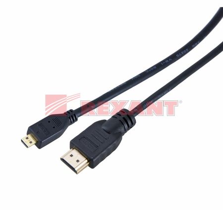 Шнур HDMI - micro HDMI gold, 1.5m REXANT...