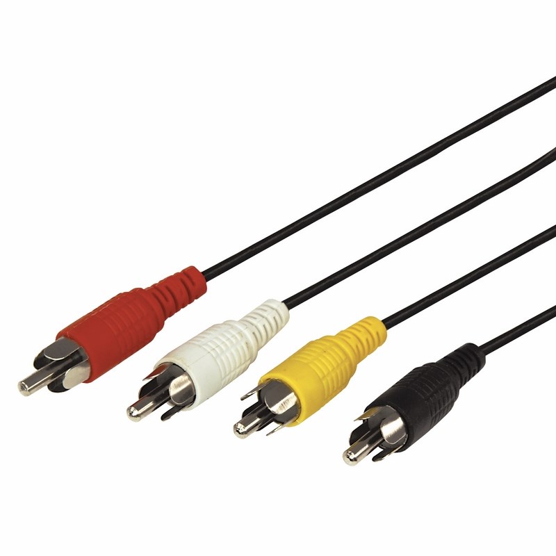 

Шнур 4 RCA - 4 RCA, длина 1 метр, черный REXANT, 10 шт.