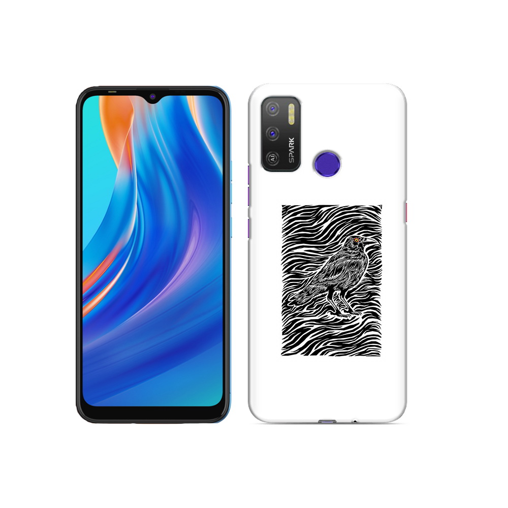 

Чехол MyPads Tocco для Tecno Spark 5 Air ворон в абстракции, Прозрачный, Tocco