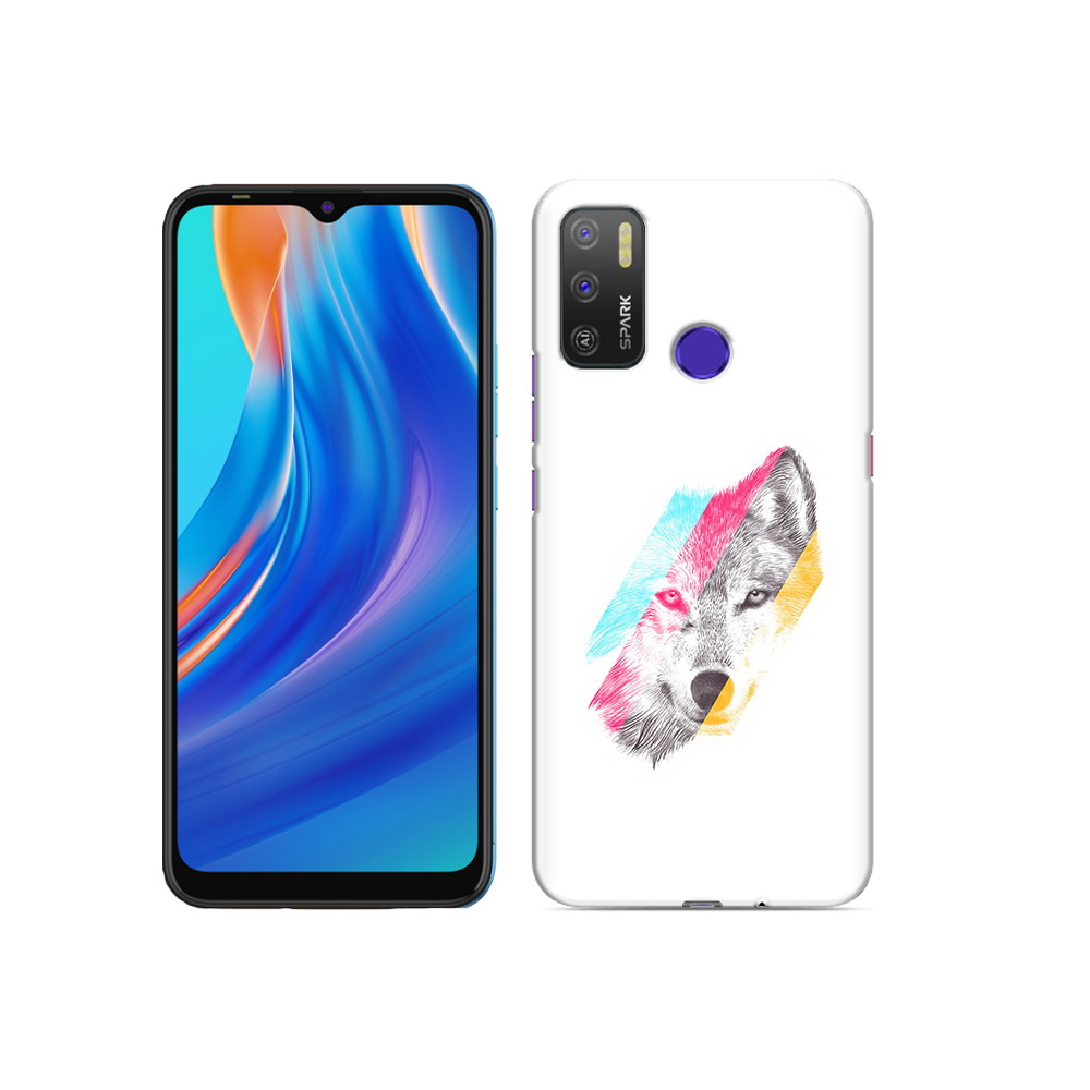 

Чехол MyPads Tocco для Tecno Spark 5 Air волк градиент, Прозрачный, Tocco