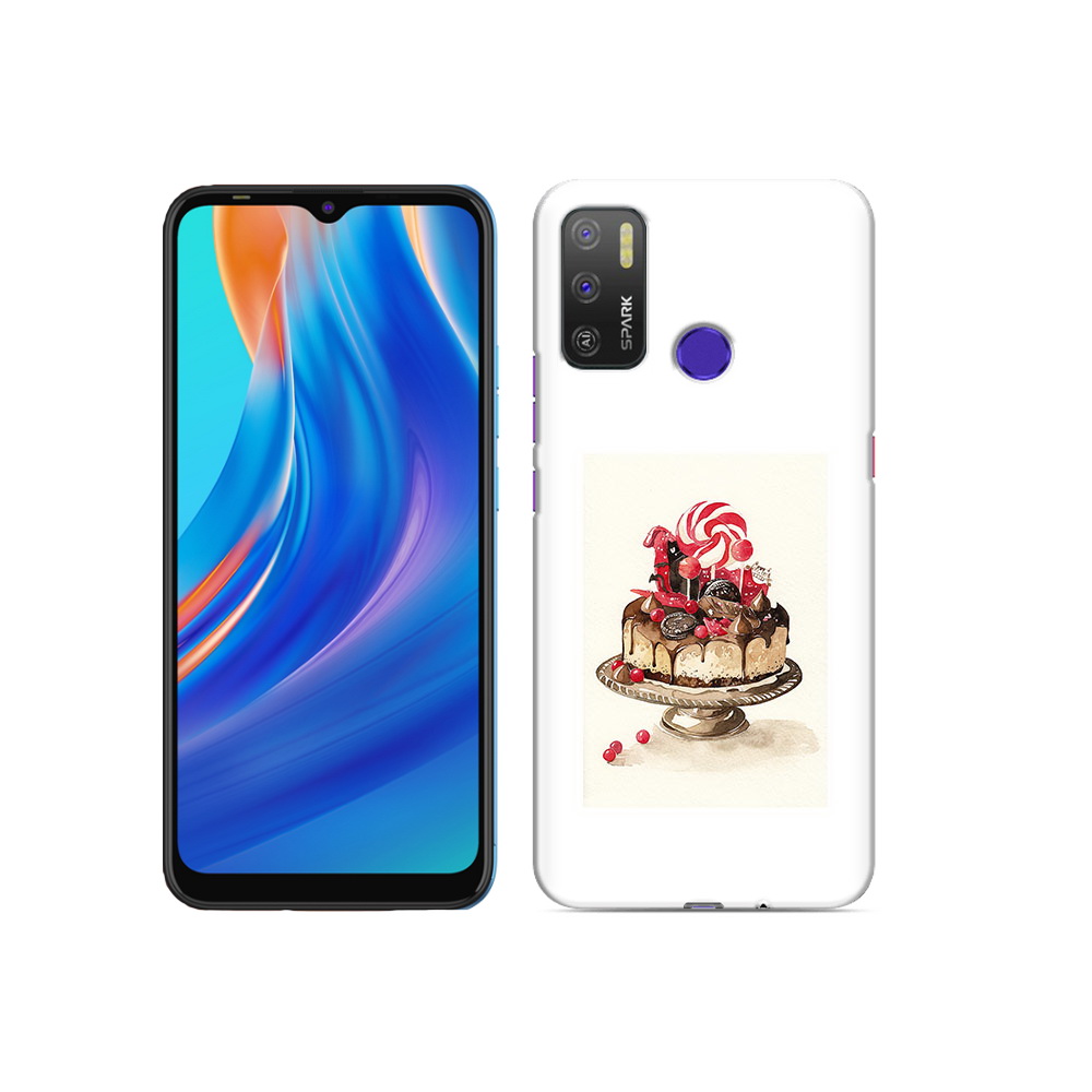 

Чехол MyPads Tocco для Tecno Spark 5 Air вкусный торт, Прозрачный, Tocco