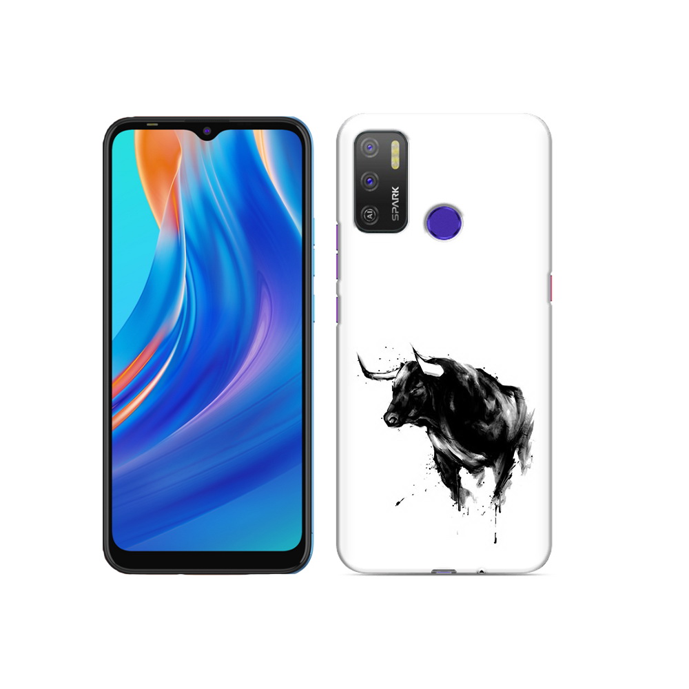 

Чехол MyPads Tocco для Tecno Spark 5 Air бык, Прозрачный, Tocco