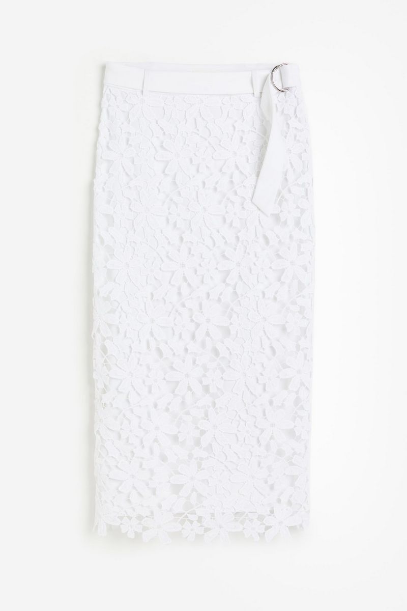 

Юбка женская H&M 1209646 белая 32 EU, Белый, 1209646