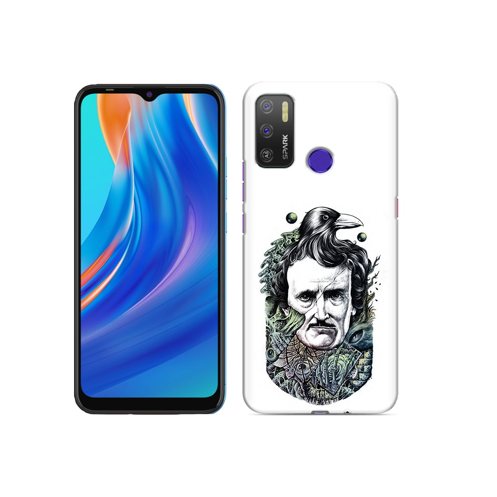 

Чехол MyPads Tocco для Tecno Spark 5 Air Эдгар Аллан с вороном, Прозрачный, Tocco
