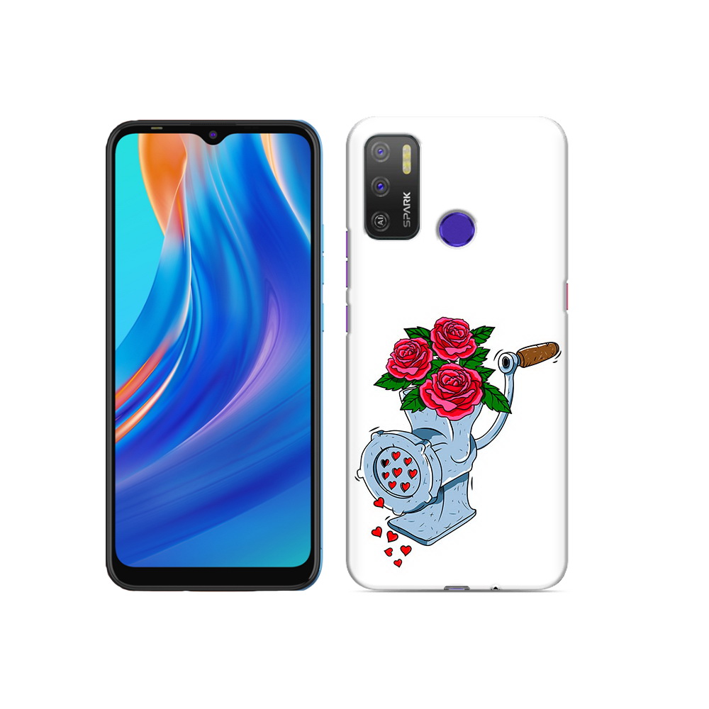

Чехол MyPads Tocco для Tecno Spark 5 Air Цветочные сердца, Прозрачный, Tocco