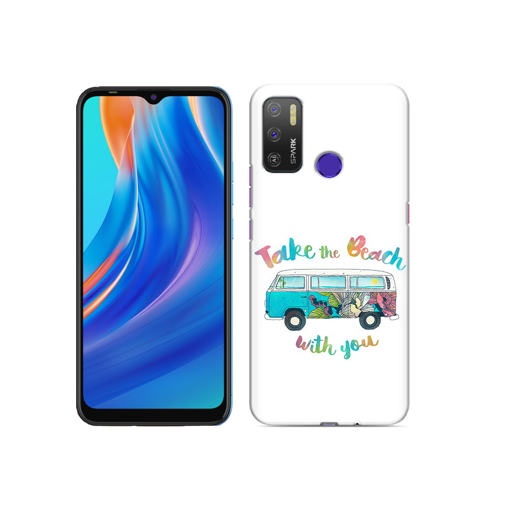 

Чехол MyPads Tocco для Tecno Spark 5 Air Хиппи автобус, Прозрачный, Tocco