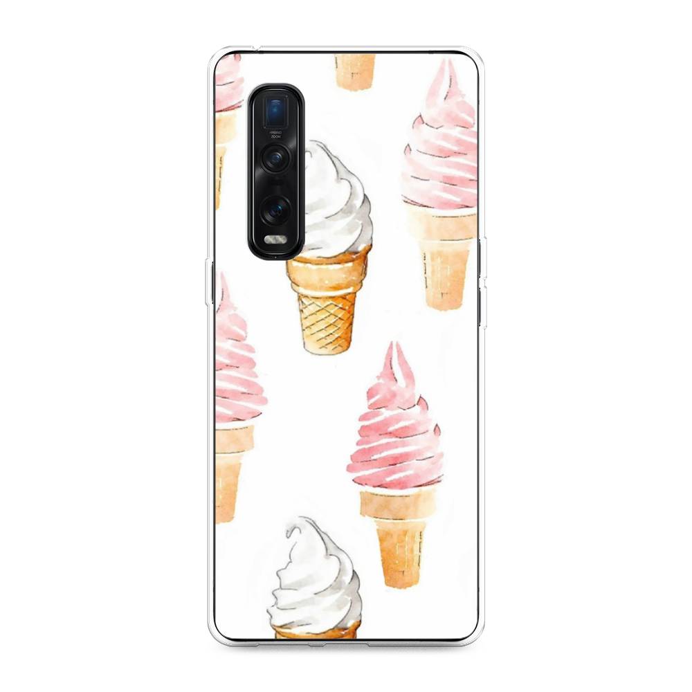 

Чехол Awog на Oppo Find X2 Pro "Нарисованное мороженое", Разноцветный, 253350-10