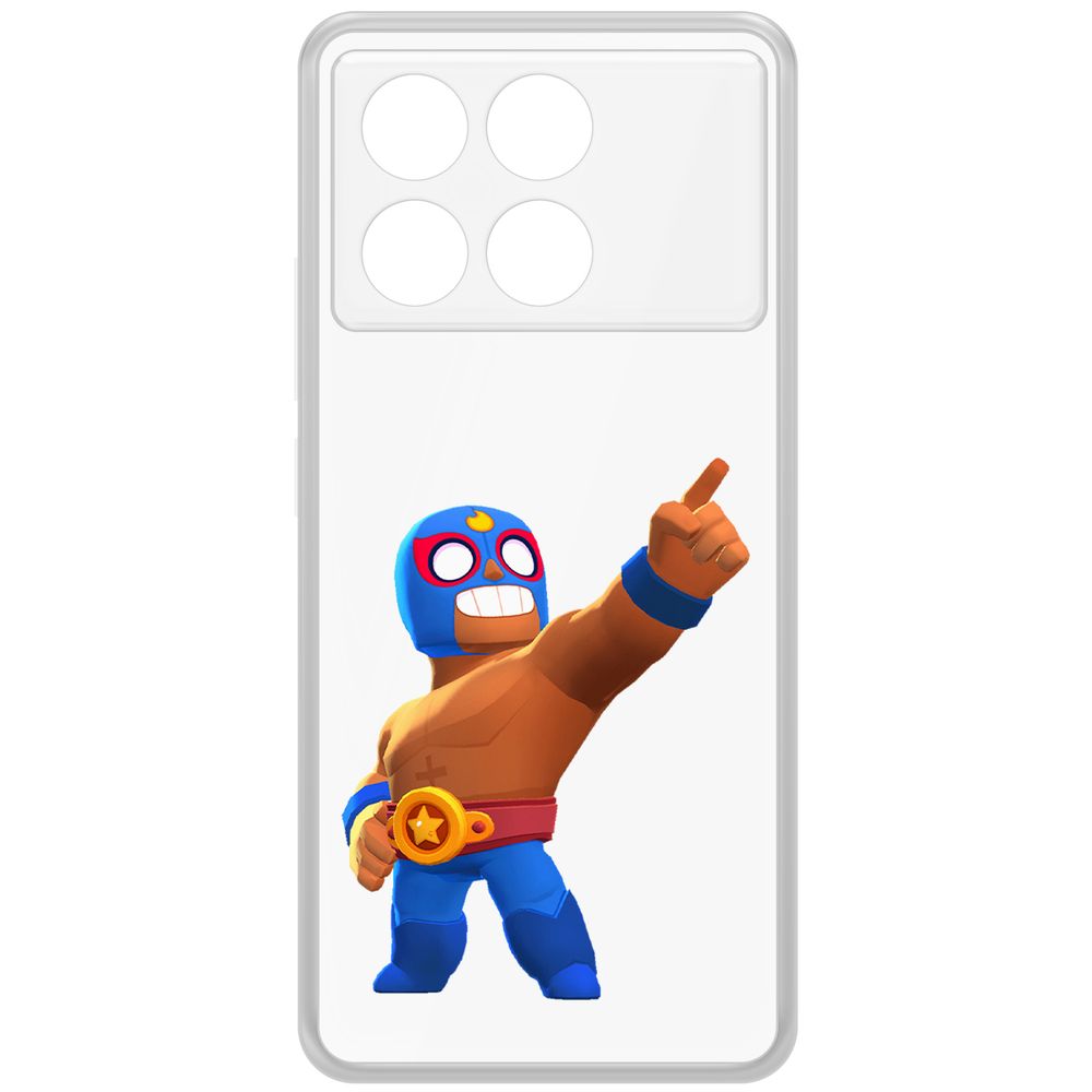 

Чехол-накладка Krutoff Clear Case Brawl Stars-Эль Примо для Xiaomi Poco X6 Pro, Прозрачный