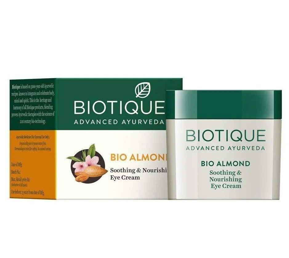 Крем Biotique Bio Almond для кожи вокруг глаз с маслом миндаля, 15 г
