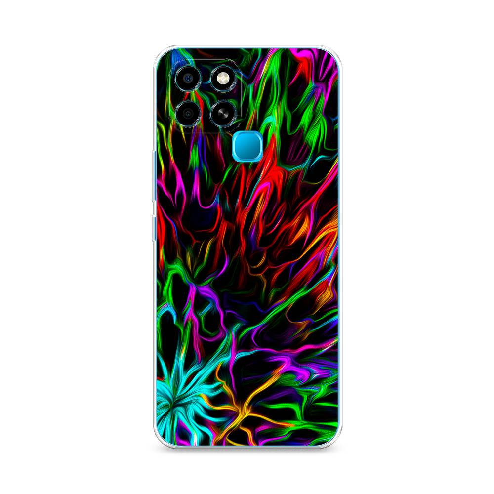 

Чехол для Infinix smart 6 "Разноцветные разводы", Голубой;зеленый;оранжевый, 3101050-3