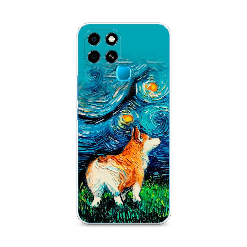 

Чехол для Infinix smart 6 "Корги звёздная ночь", Коричневый;белый;зеленый, 3101050-1