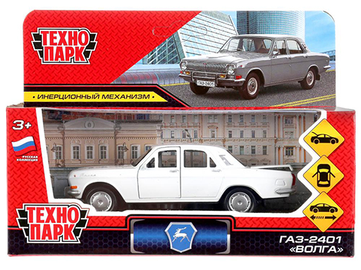 

299337 Машина металл "газ-2401 волга" 12см, откр.двери, инерц., белый в кор. Технопарк