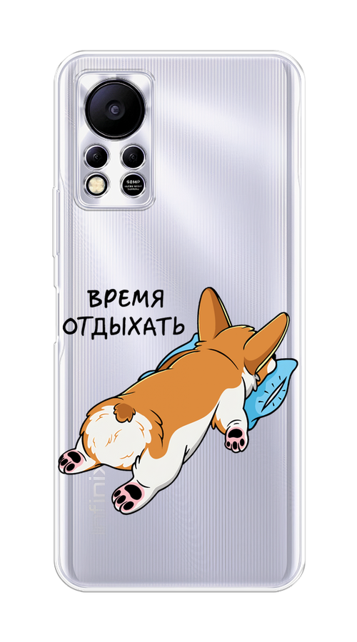 

Чехол на Infinix Hot 11S NFC "Корги отдыхает", Черный;коричневый;голубой, 3100950-1