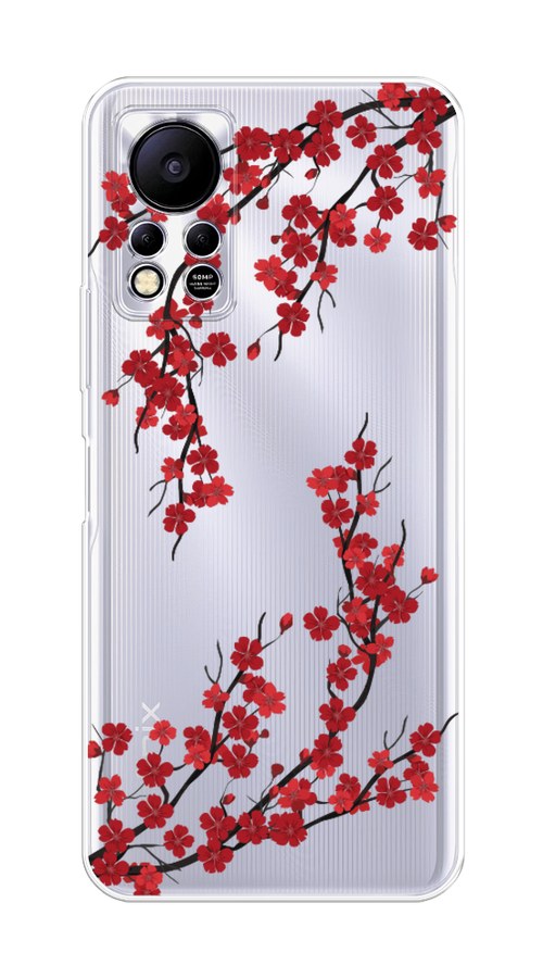 

Чехол на Infinix Hot 11S NFC "Красная сакура", Красный;черный, 3100950-2