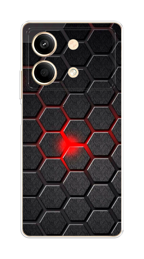 

Чехол на Poco X6 Neo "Соты красные", Красный;черный;серый, 321950-1