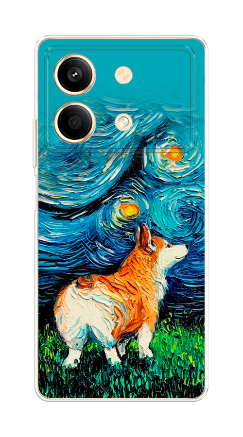 

Чехол на Poco X6 Neo "Корги звёздная ночь", Коричневый;белый;зеленый, 321950-1