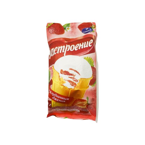 

Мороженое ванильное Славица Полюс с клубничным джемом СЗМЖ 500 г