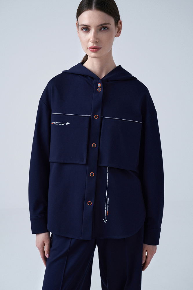 

Рубашка женская M.REASON 9.9308.T1944.99 A2.22 синяя 46 RU, 9.9308.T1944.99 A2.22