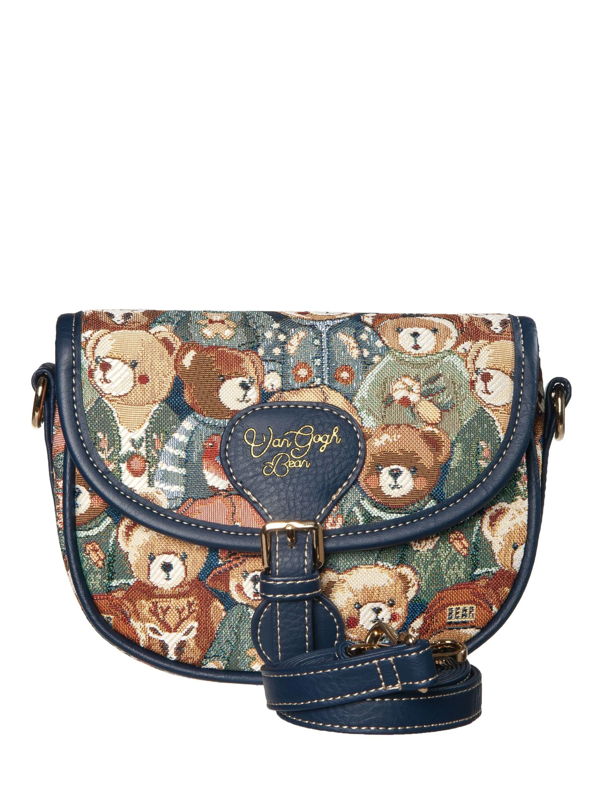 Сумка кросс-боди женская Henney Bear 11217 бежевая, синяя