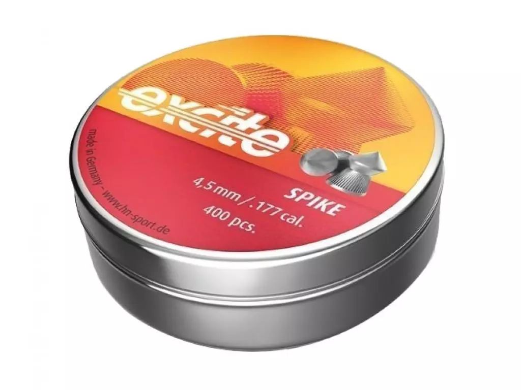 

Пули пневматические H&N Excite Spike 4,5 мм 0,53 г, 400 штук, Серый