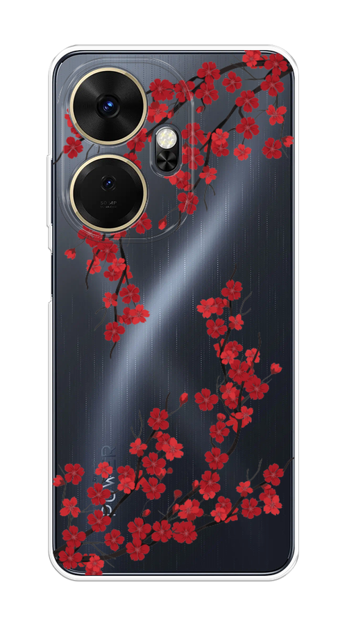 

Чехол на Itel P55 Plus 4G "Красная сакура", Красный;черный, 3201950-1