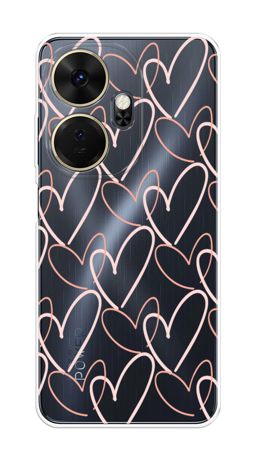 

Чехол на Itel P55 Plus 4G "Узор из сердечек", Розовый;бежевый, 3201950-1