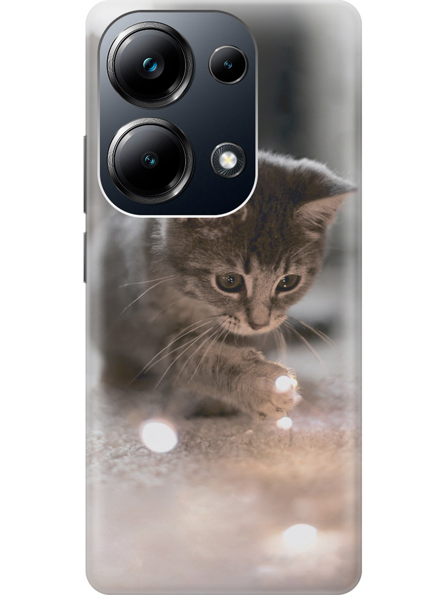 

Чехол на Xiaomi Redmi Note 13 Pro 4G / Poco M6 Pro 4G "Котенок и свет", Белый;коричневый;серый, 20012096