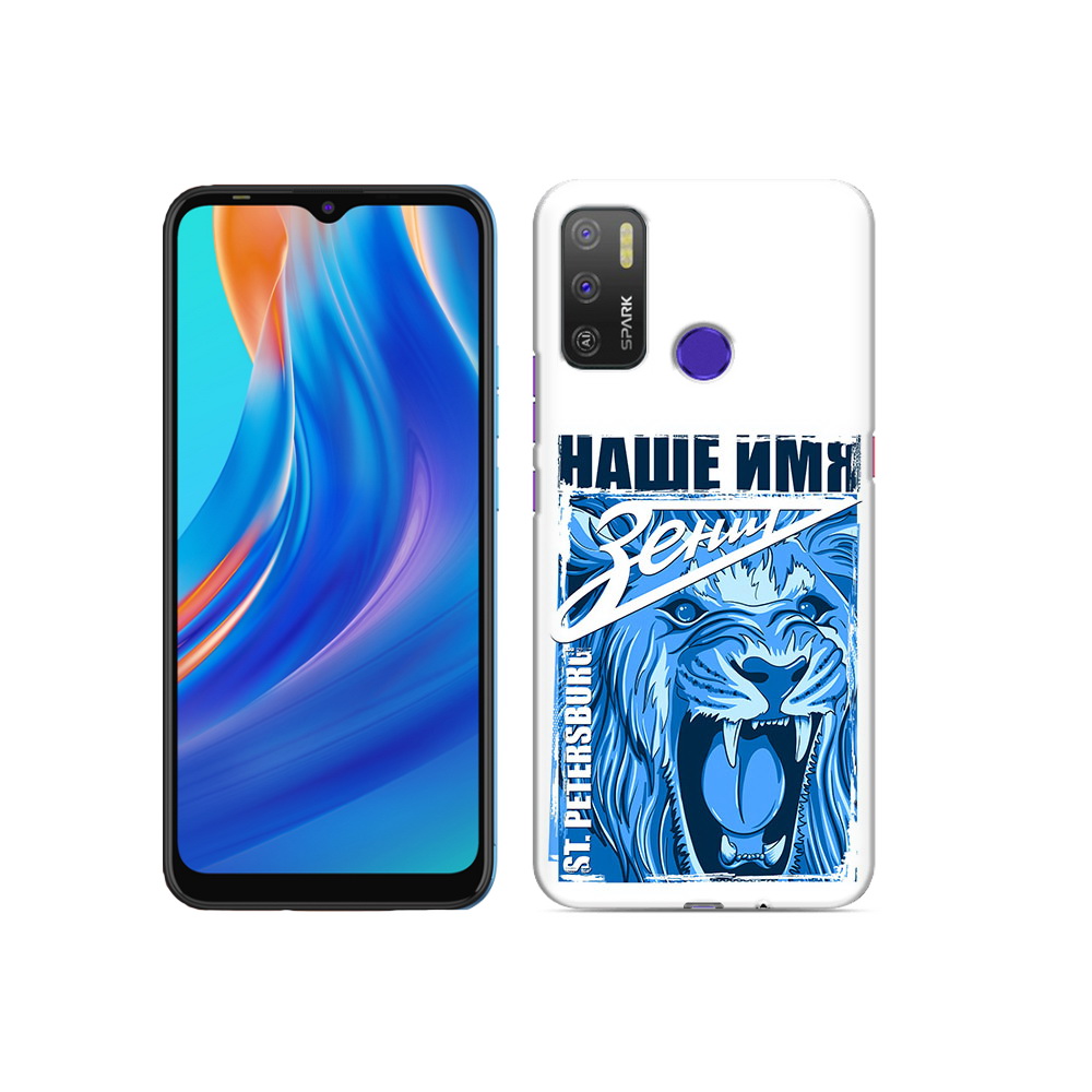 

Чехол MyPads Tocco для Tecno Spark 5 Air ФК наше имя зенит, Прозрачный, Tocco
