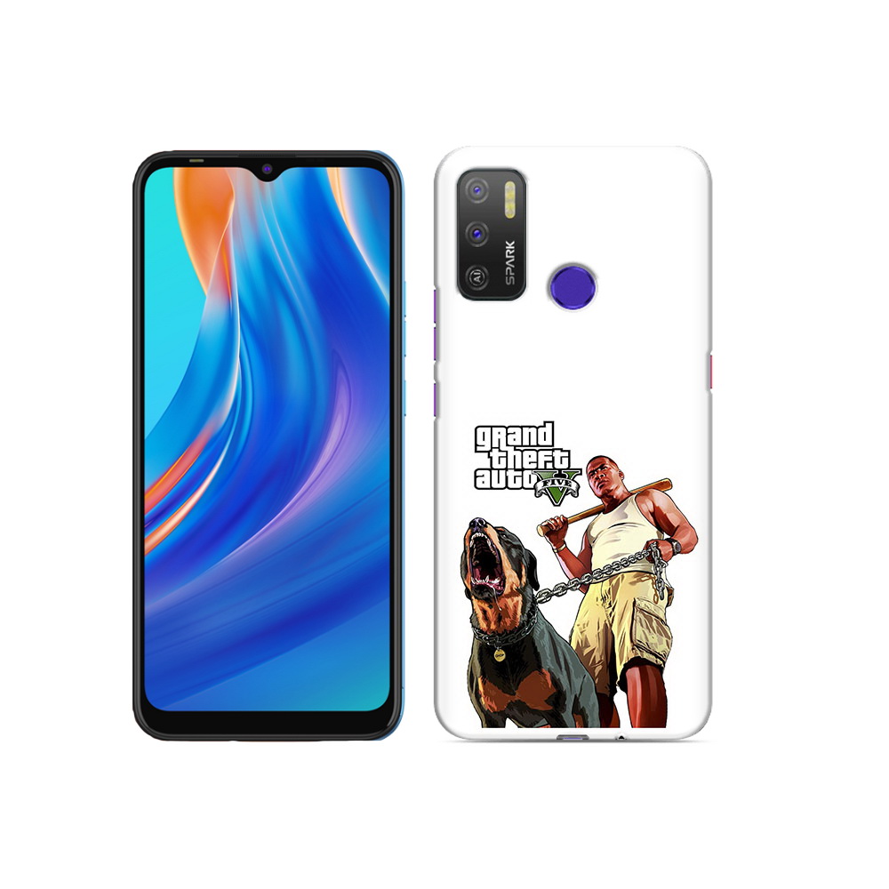

Чехол MyPads Tocco для Tecno Spark 5 Air GTA грозная собака, Прозрачный, Tocco